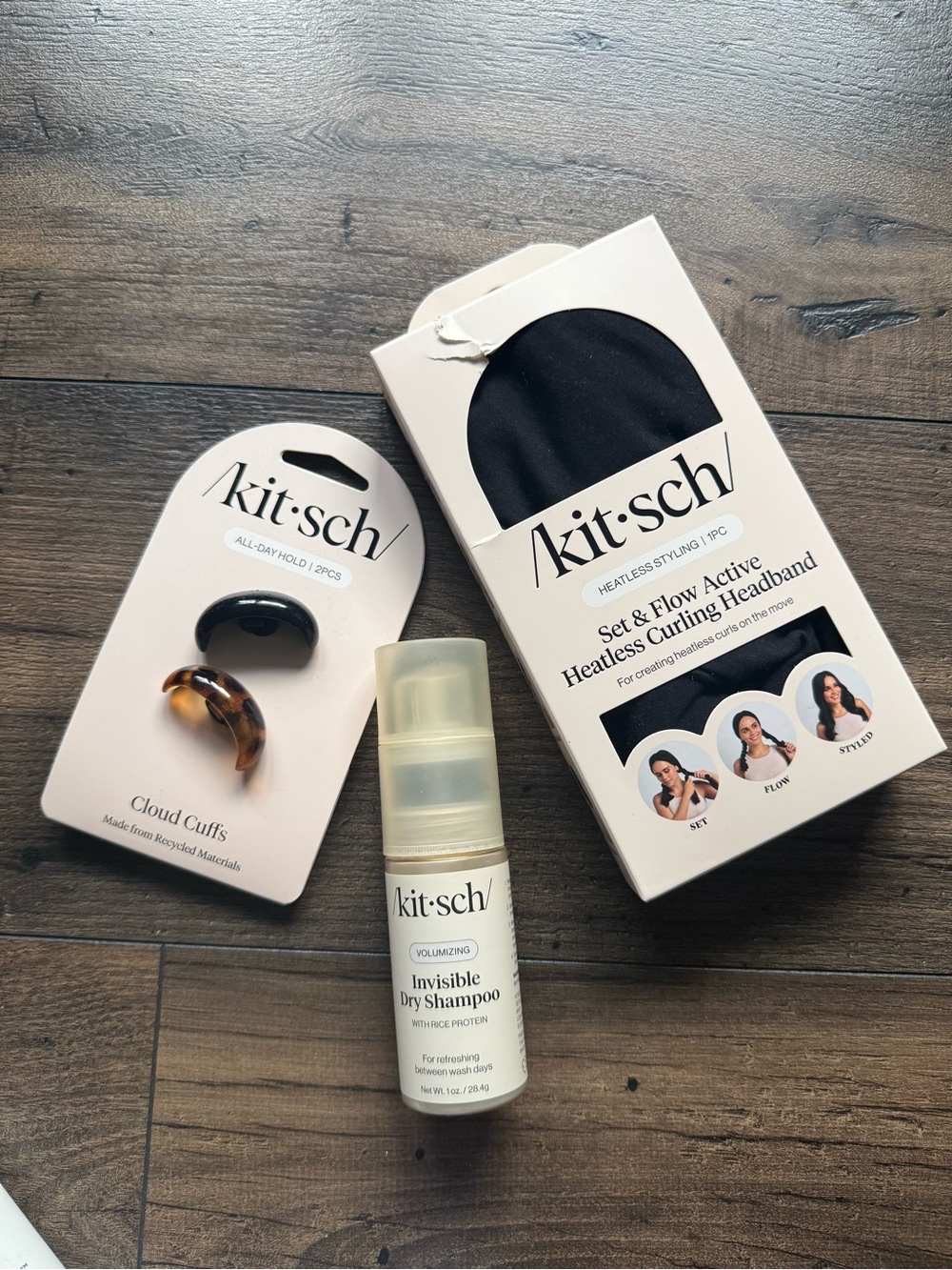 Kitsch Cloud Cuffs, Invisible Dry Shampoo, & Heatless Curling Headband Set✨